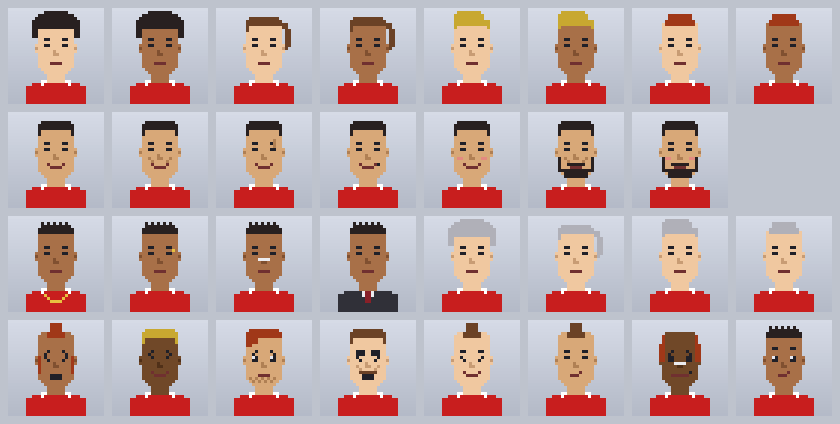 Avatares de jogadores e treinadores